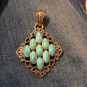 Barse turquoise copper pendant.
